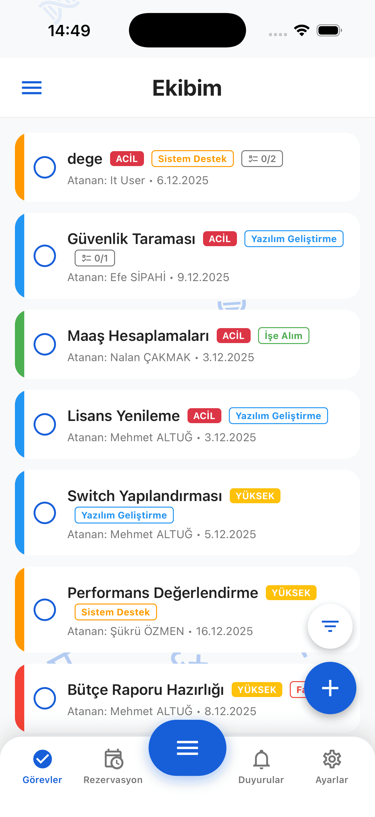 LHU Mobile ekip görevleri